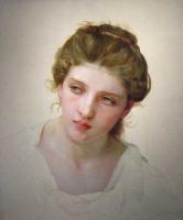 Bouguereau, William-Adolphe - Etude de Tete de Femme Blonde de Face( Study of the Head of a Blonde Woman)